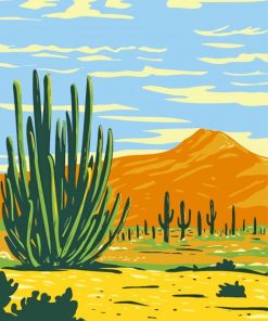 Arizona Poster Art Illustartion paint by number