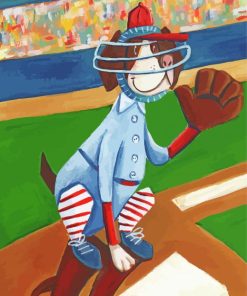 Baseball Dog paint by number