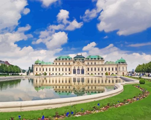 Belvedere Palace Austrian Alps paint by number