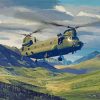 Chinook War Helicopter paint by number