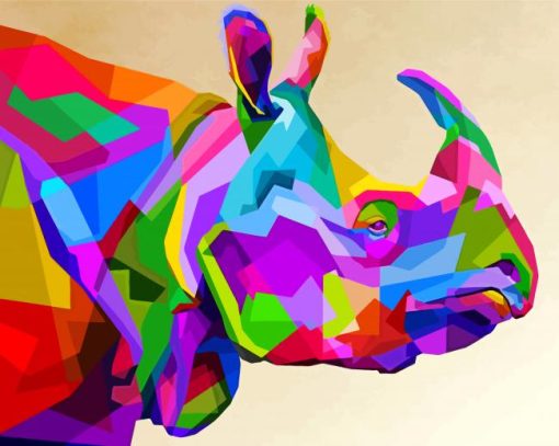 Colorful Rhino paint by number