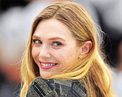 Cute Elizabeth Olsen paint by number