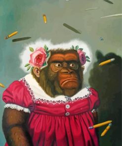 Cute Female Monkey paint by number