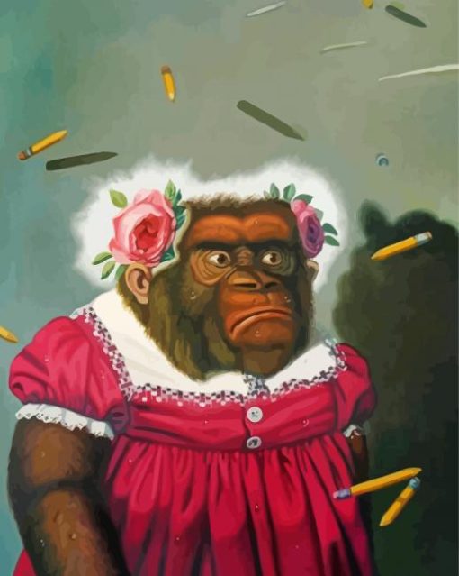 Cute Female Monkey paint by number