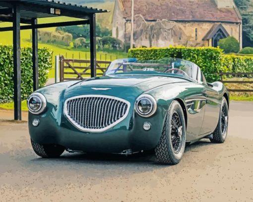 Dark Green Austin Healey paint by number