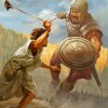 David And Goliath Fight paint by number