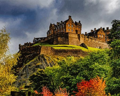 Edinburgh Castle Scotland paint by number