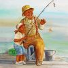 Fishing With Grandfather Art paint by number