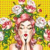 Floral Pop Art Girl paint by number