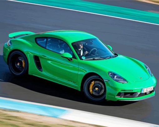 Green Porsche Boxster Car paint by number