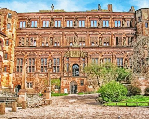 Heidelberg Palace Castle paint by number