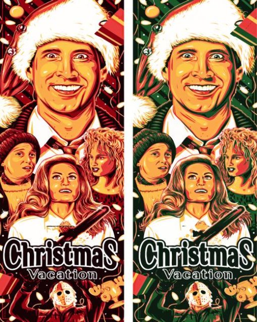 Illustration Christmas Vacation Poster paint by number