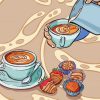 Illustration Coffee Cup And Biscuits paint by number