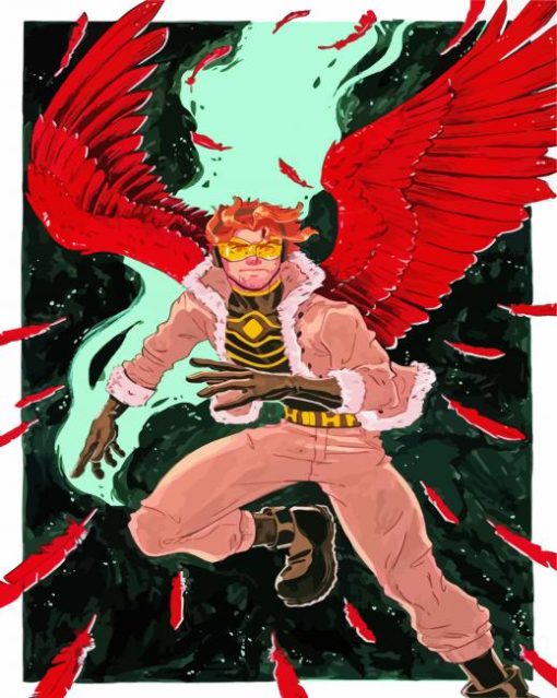 Illustration Hawks My Hero Academia paint by number