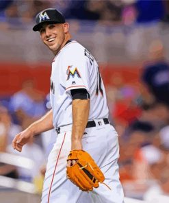 Jose Fernandez Baseball Player paint by number