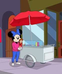 Minnie Mouse In Hot Dog Stand paint by number