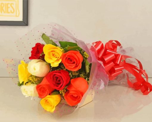 Mixed Flowers Bouquet paint by number