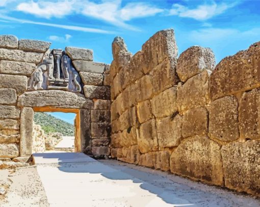 Mycenae Greek paint by number