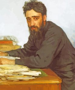 Portrait Of Vsevolod Mikhailovich Garshin By Ilya Repin paint by number