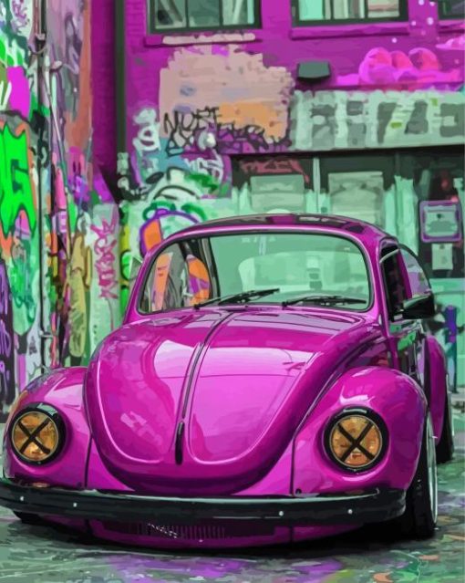 Purple Volkswagen Beetle Car paint by number