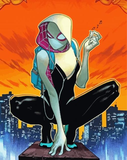 Spider Gwen Stacy paint by number