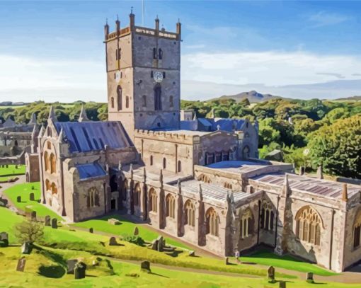 St Davids Cathedral Building paint by number