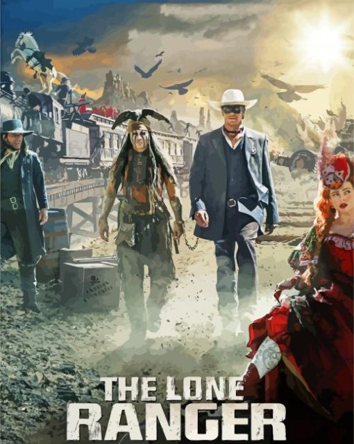 The Lone Ranger Disney Movie Poster paint by number