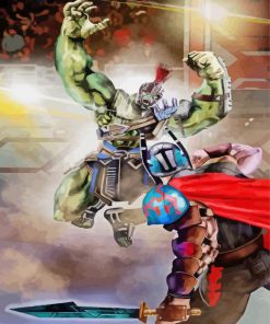 Thor Ragnarok Fight paint by number