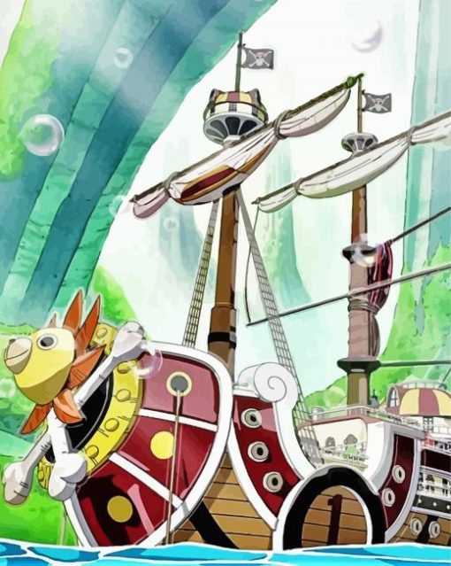 Thousand Sunny One Piece Anime paint by number