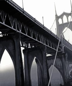 Black And White Saint Johns Bridge paint by number