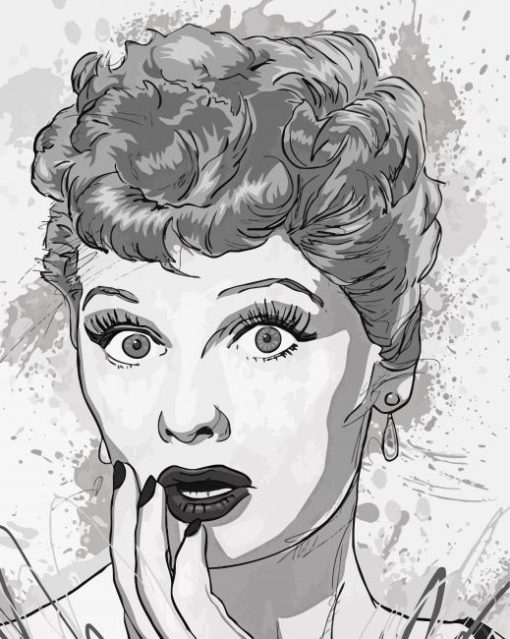 Black And White Pop Art Lady Art paint by number