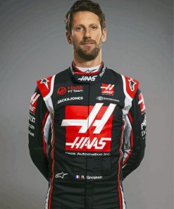 Car Racer Romain Grosjean paint by number