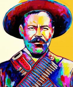 Colorful Pancho Villa paint by number