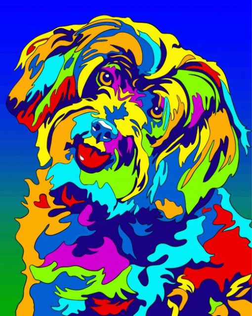 Colorful Schnoodle paint by number