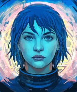 Gorgeous Futuristic Girl paint by number