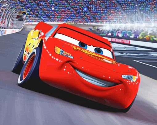 Red Pixar Cars paint by number