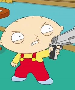 Stewie Griffin Holding Gun paint by number