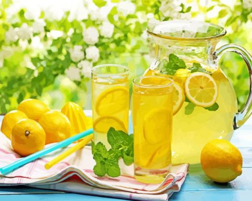 Summer Fresh Lemonade Drink paint by number