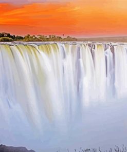 Victoria Falls At Sunset Zimbabwe paint by number