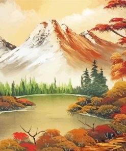 Vintage Autumn Mountain paint by number