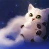 White Anime Cat paint by number