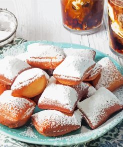 Beignet With Ice Coffee paint by number