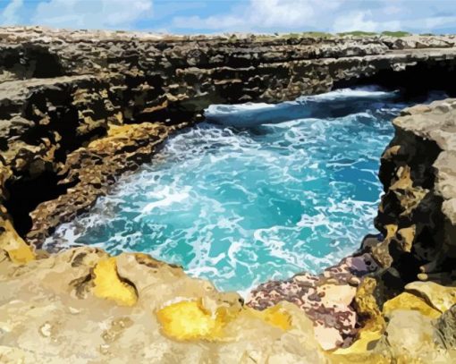 Devil's Bridge National Park Antigua paint by number