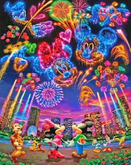 Disney Fireworks Characters paint by number