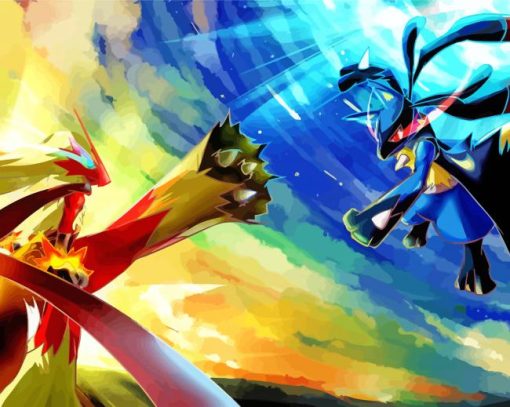 Lucario Pokemon Anime Paint by number