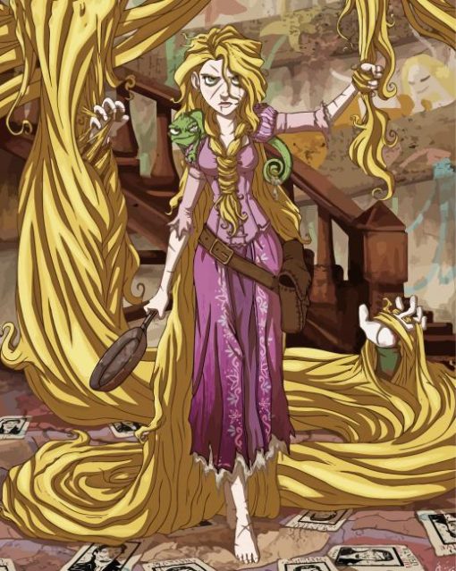 Rapunzel Dark Disney paint by number