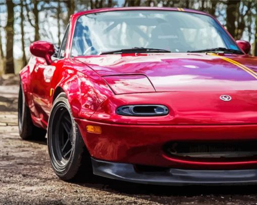 Red Mx5 Mk1 Car paint by number