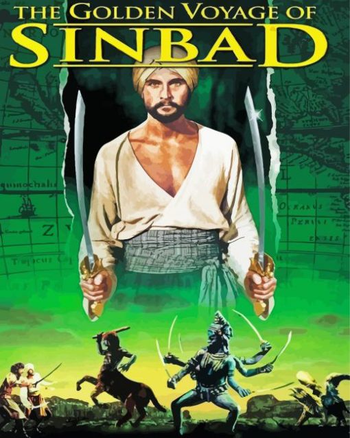 The Golden Voyage Of Sinbad Poster paint by number