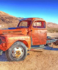 Aesthetic Truck In Desert paint by number