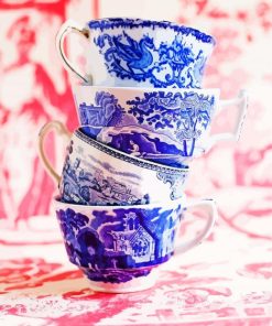 Chinese Stacked Tea Cups paint by number